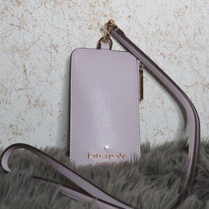 Kate Spade Madison Leather Card Case Lanyard (Pastel Lavendar)